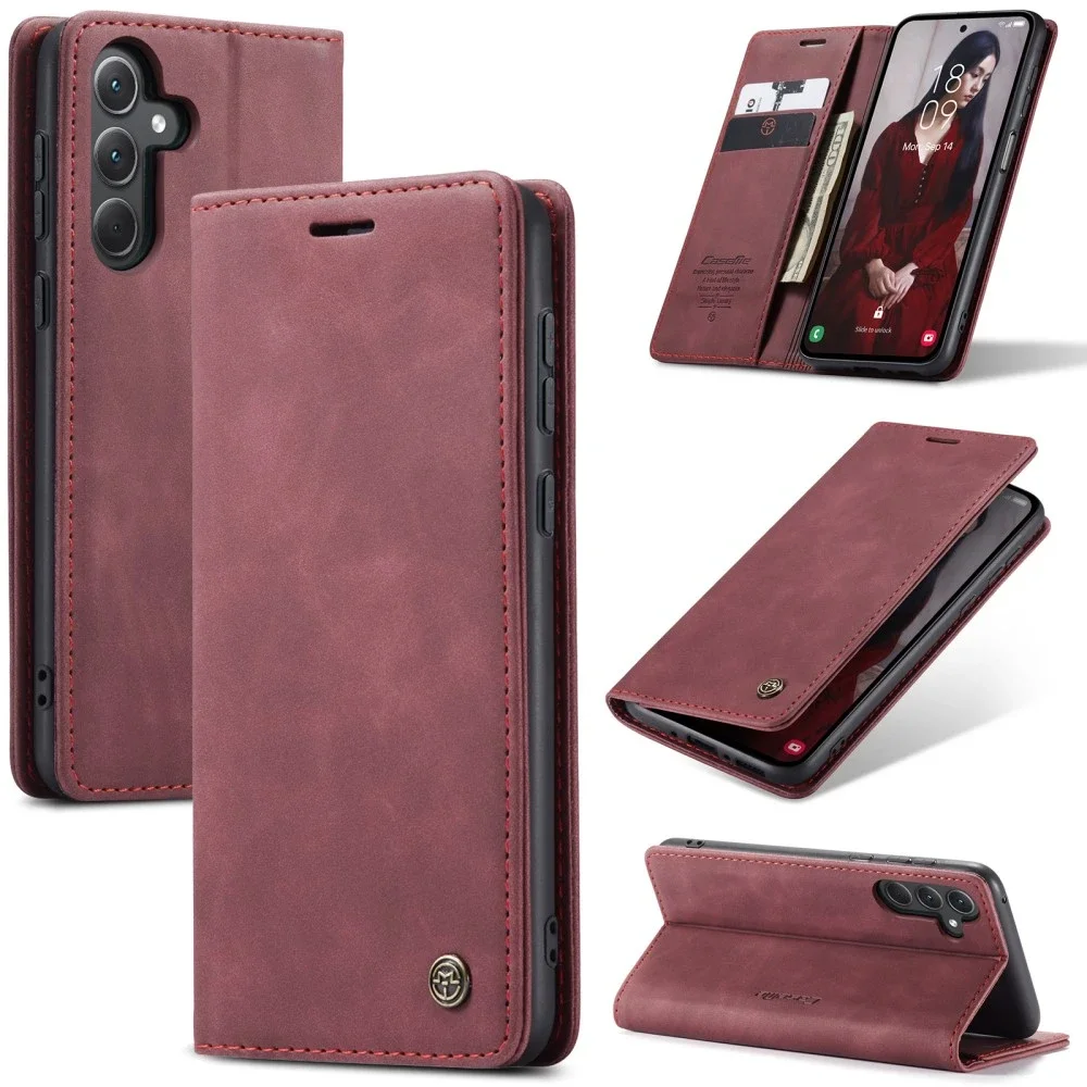 CaseMe Samsung Galaxy A36 Slankt lommeboketui, Rød CaseMe Samsung Galaxy A36 Slankt lommeboketui, Rød