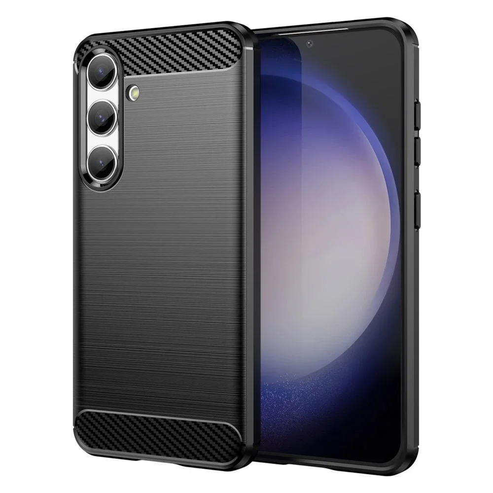 tectTech Samsung Galaxy S25 TPU-deksel Brushed, Svart