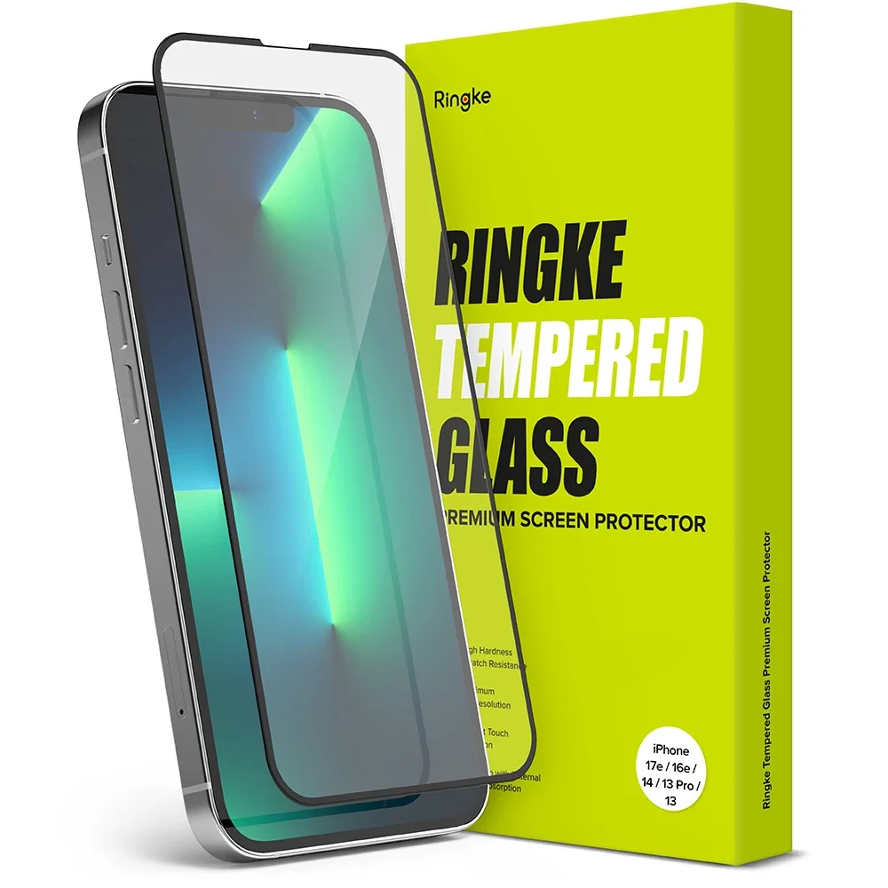 Ringke iPhone 17e Skjermbeskytter i glass med monteringsverktøy