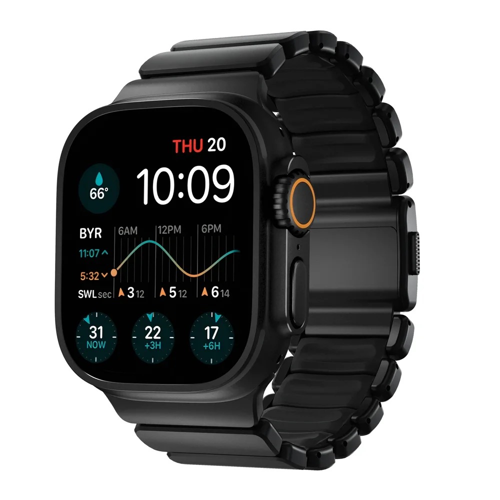 Nomad Apple Watch Series 4-6 44mm Reim Stratos, Black Titanium - Black