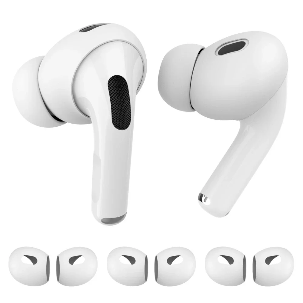 Ahastyle Apple AirPods Pro 2 3-pack øreputer i silikon, Hvit Ahastyle Apple AirPods Pro 2 3-pack øreputer i silikon, Hvit