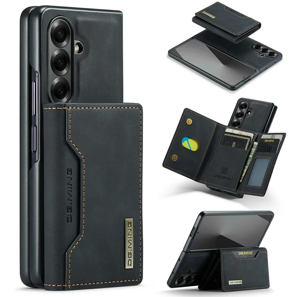 DG.MING Samsung Galaxy Z Fold 8 Ultra Deksel med avtakbar lommebok, Svart DG.MING Samsung Galaxy Z Fold 8 Ultra Deksel med avtakbar lommebok, Svart