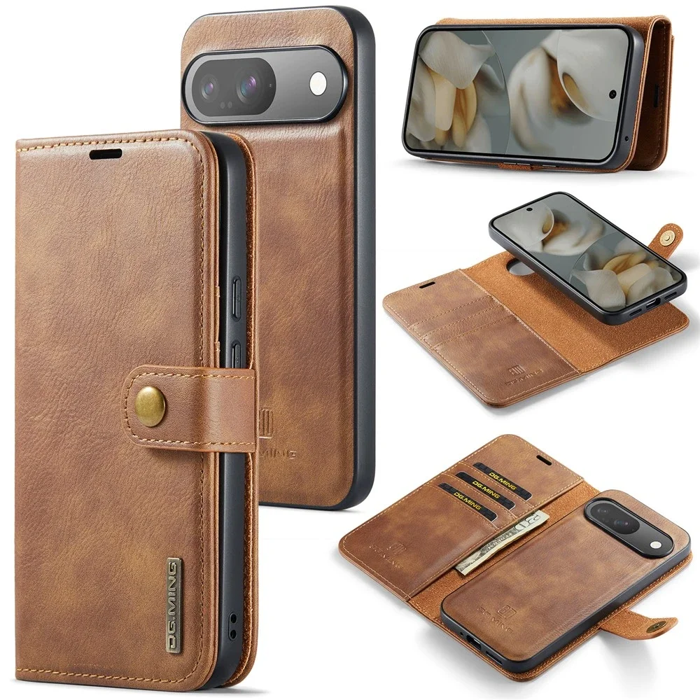 DG.MING Google Pixel 11 Pro XL Lommeboketui med avtakbart deksel, Cognac DG.MING Google Pixel 11 Pro XL Lommeboketui med avtakbart deksel, Cognac