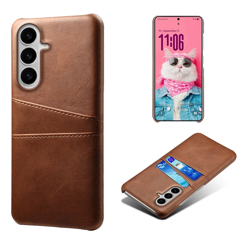 tectTech Samsung Galaxy S26 Stilig deksel med 2 kortlommer, Brun