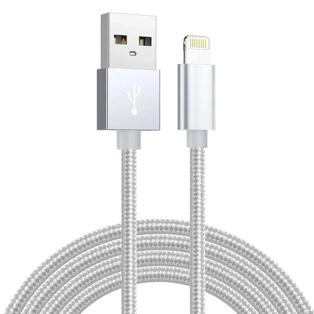 SiGN Kabel USB-A til Lightning 2.1A 2m, Sølv SiGN Kabel USB-A til Lightning 2.1A 2m, Sølv