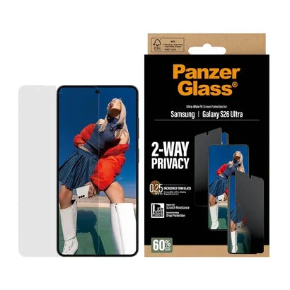 PanzerGlass Samsung Galaxy S26 Ultra Privacy skjermbeskytter med installasjonsramme - Ultra Wide Fit