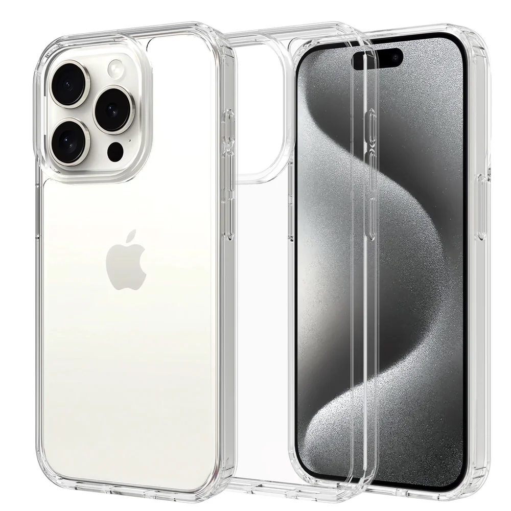 Mobique iPhone 15 Pro Max Crystal Hybrid-deksel, Gjennomsiktig