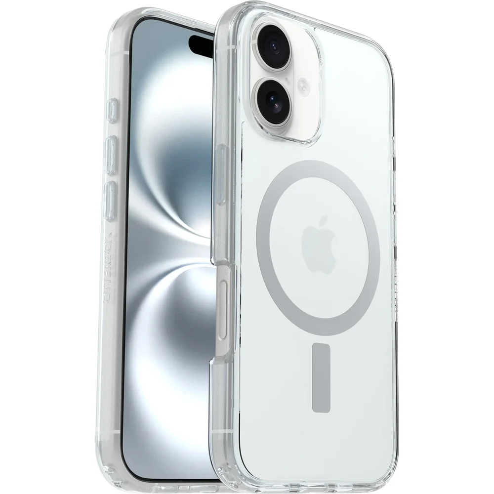 Otterbox iPhone 16 Støtsikkert MagSafe-deksel Symmetry Plus, Gjennomsiktig