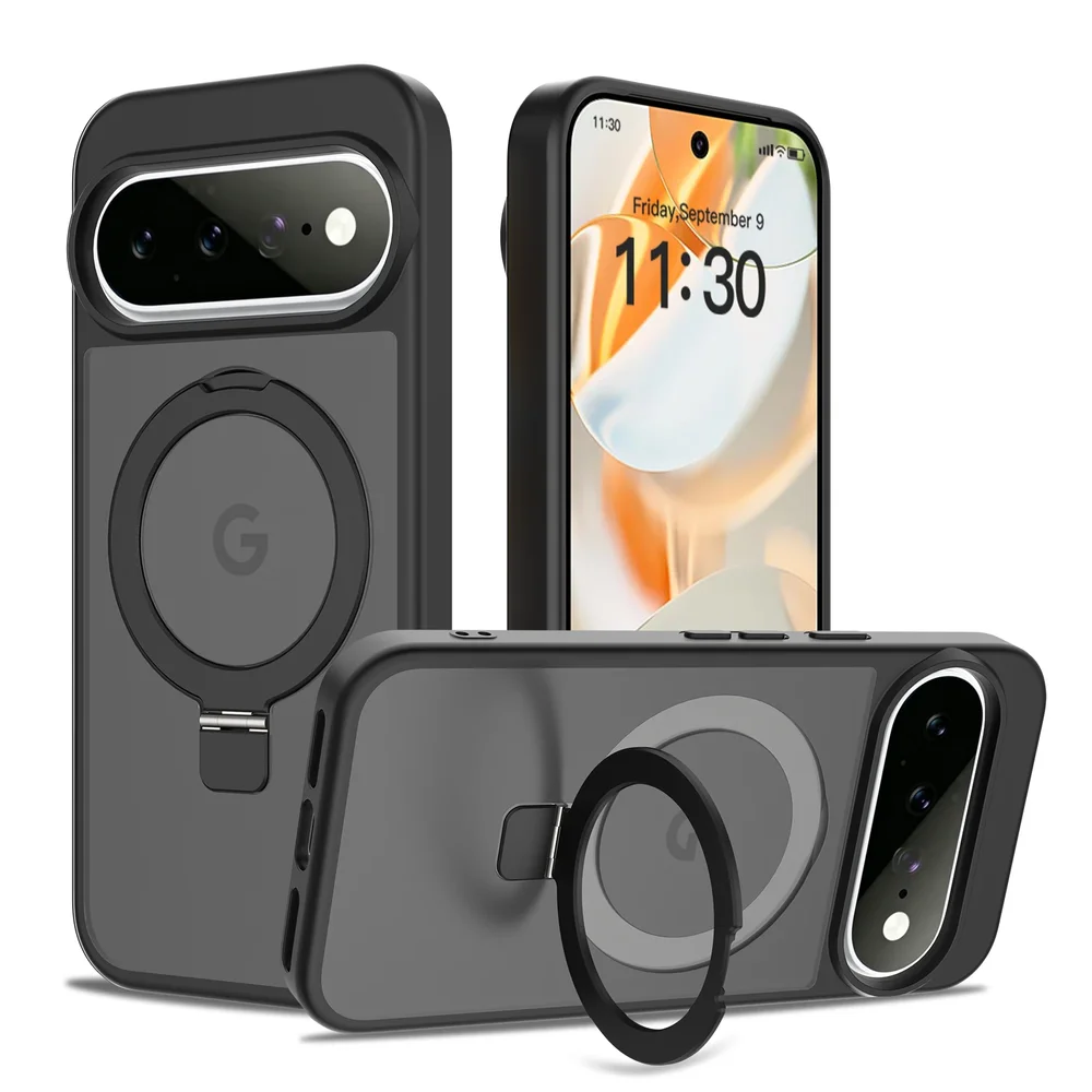 Google Pixel 11 Magnetic hybriddeksel med stativfunksjon, Svart Google Pixel 11 Magnetic hybriddeksel med stativfunksjon, Svart