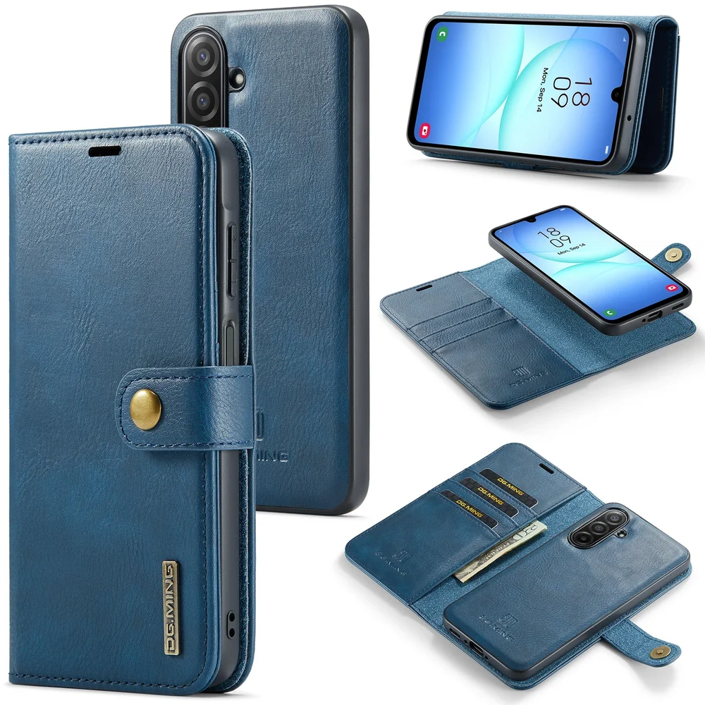 DG.MING Samsung Galaxy A18 Lommeboketui med avtakbart deksel, Blue
