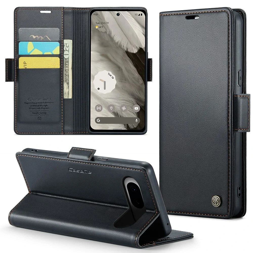 CaseMe Google Pixel 8 Slankt RFID-lommeboketui, Svart