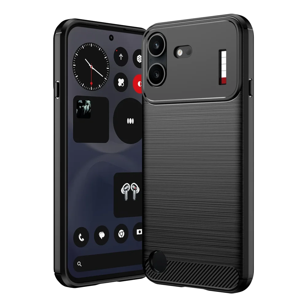 tectTech Nothing Phone 4b TPU-deksel Brushed, Svart tectTech Nothing Phone 4b TPU-deksel Brushed, Svart