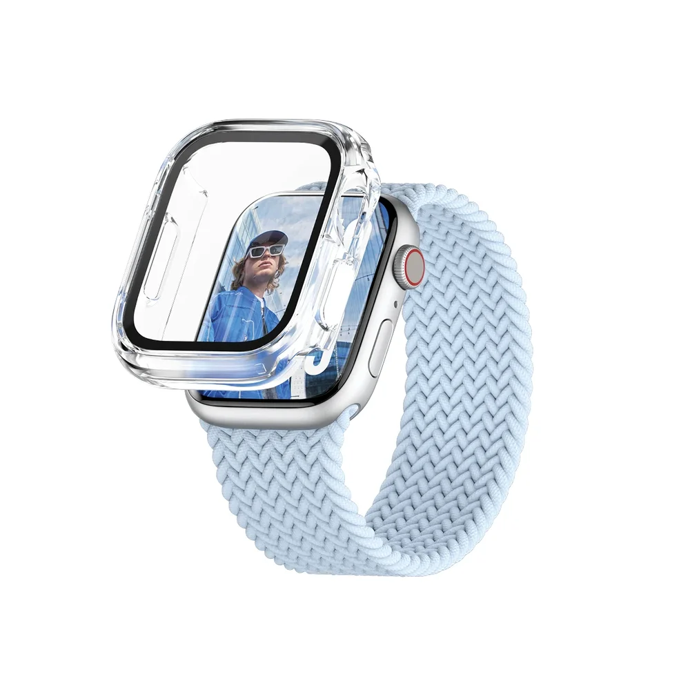 PanzerGlass Apple Watch Series 10 46mm Slankt heldekkende deksel med skjermbeskytter, Gjennomsiktig