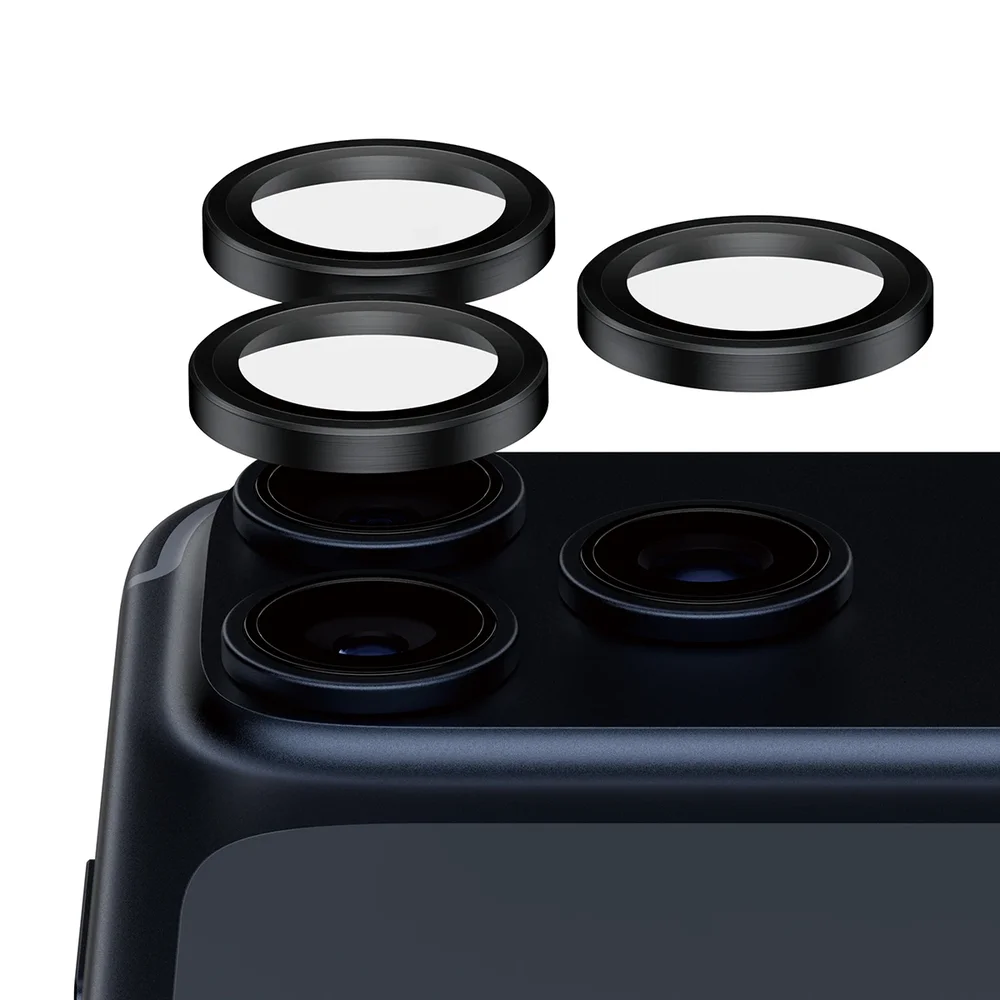 PanzerGlass iPhone 16 Pro Max Hoops Ceramic II linsebeskytter med aluminiumsramme, Svart