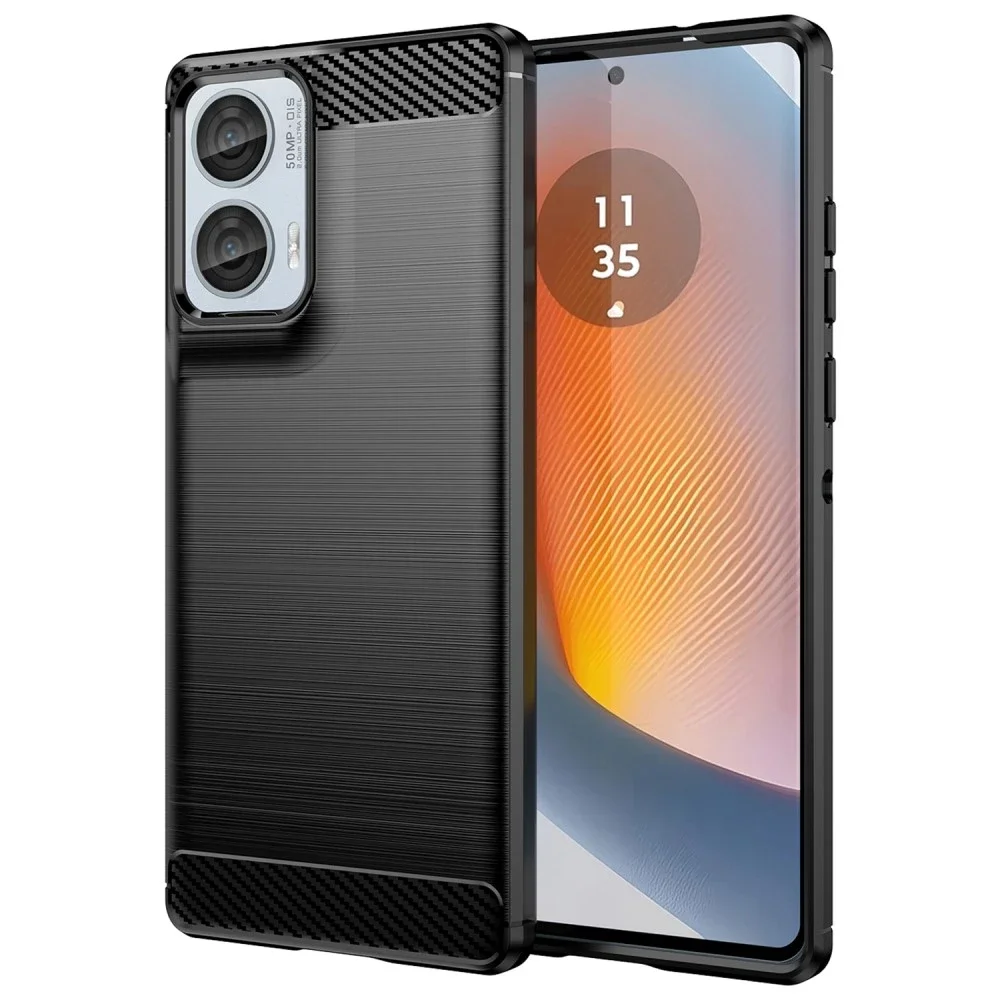 tectTech Motorola Moto G85 TPU-deksel Brushed, Svart tectTech Motorola Moto G85 TPU-deksel Brushed, Svart