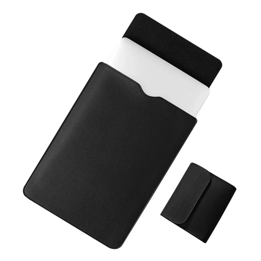 16" Stilig laptop-etui i kunstskinn, Svart 16" Stilig laptop-etui i kunstskinn, Svart
