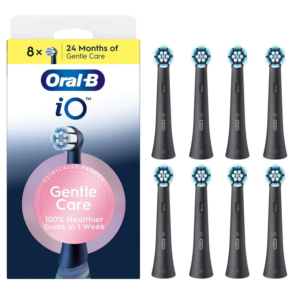 Oral-B iO Gentle Care børstehoder 8-pakning, Svart Oral-B iO Gentle Care børstehoder 8-pakning, Svart