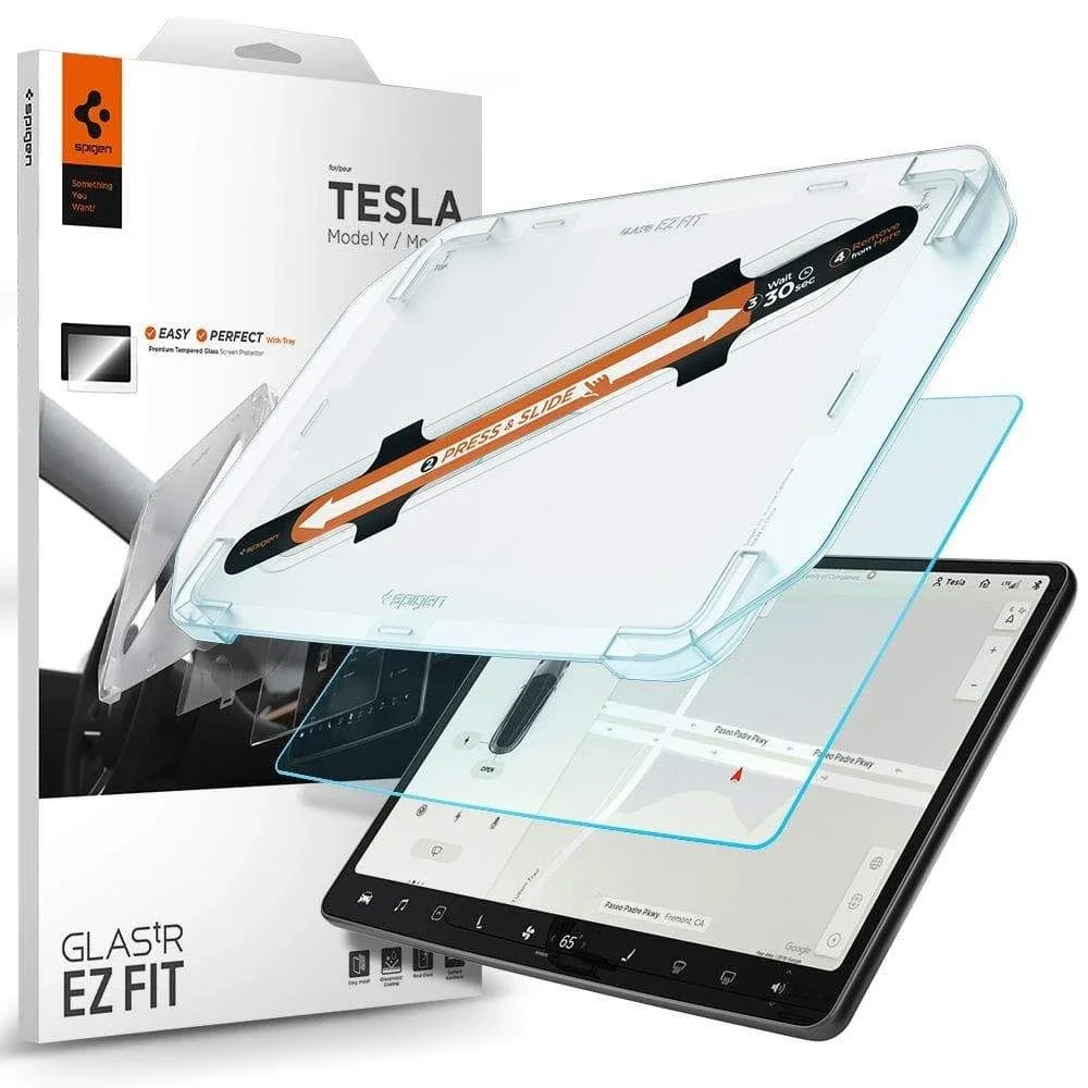 Spigen Tesla Model Y/3 Skjermbeskytter GLAS.tR EZ Fit Anti-Glare Spigen Tesla Model Y/3 Skjermbeskytter GLAS.tR EZ Fit Anti-Glare