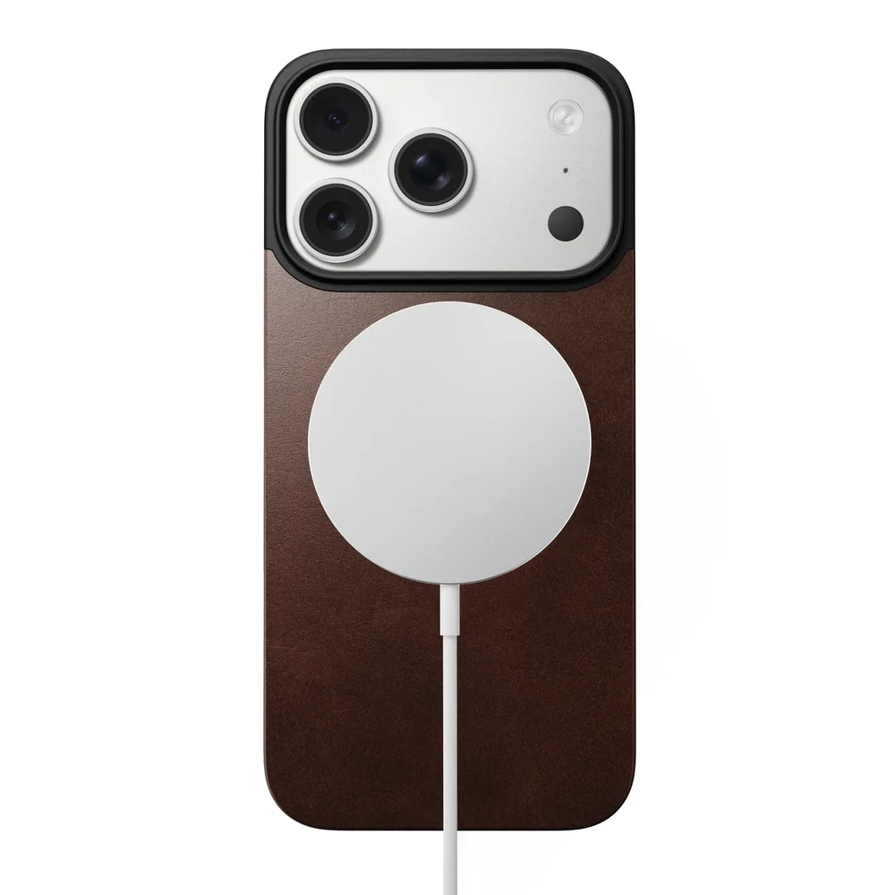 Nomad iPhone 17 Pro Magnetisk Bakside – Leather Back, Rustic Brown Nomad iPhone 17 Pro Magnetisk Bakside – Leather Back, Rustic Brown