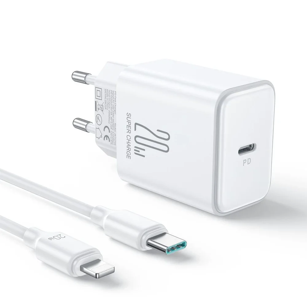 NEXTBATT Hurtiglader 20W PD med 20W USB-C til Lightning-kabel 1m, Hvit