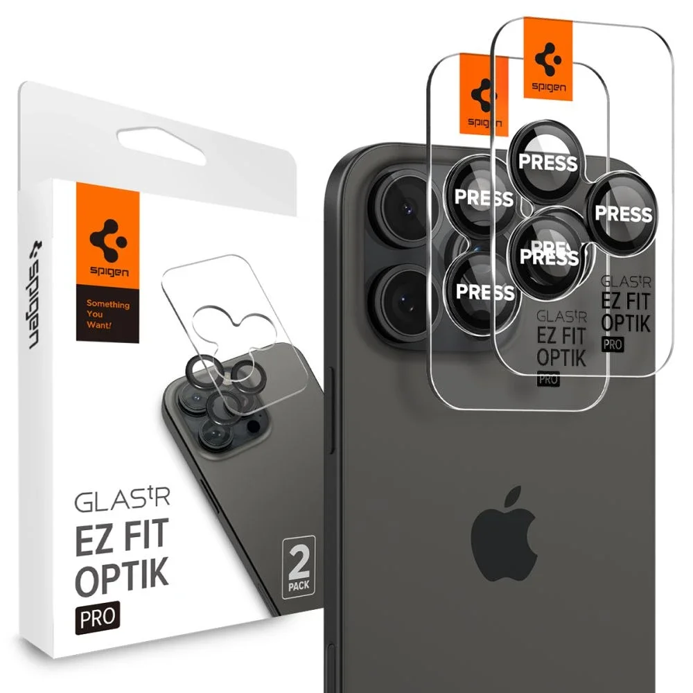 Spigen iPhone 16 Pro Max EZ Fit Linsebeskytter (2-pack), Svart