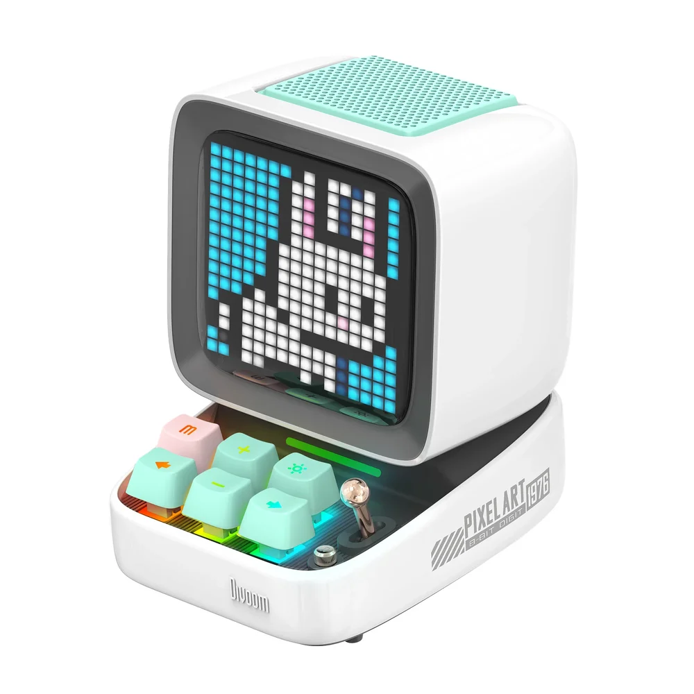 Divoom DitooPro Retro Pixel Art Bluetooth-høyttaler 16×16, Hvit Divoom DitooPro Retro Pixel Art Bluetooth-høyttaler 16×16, Hvit