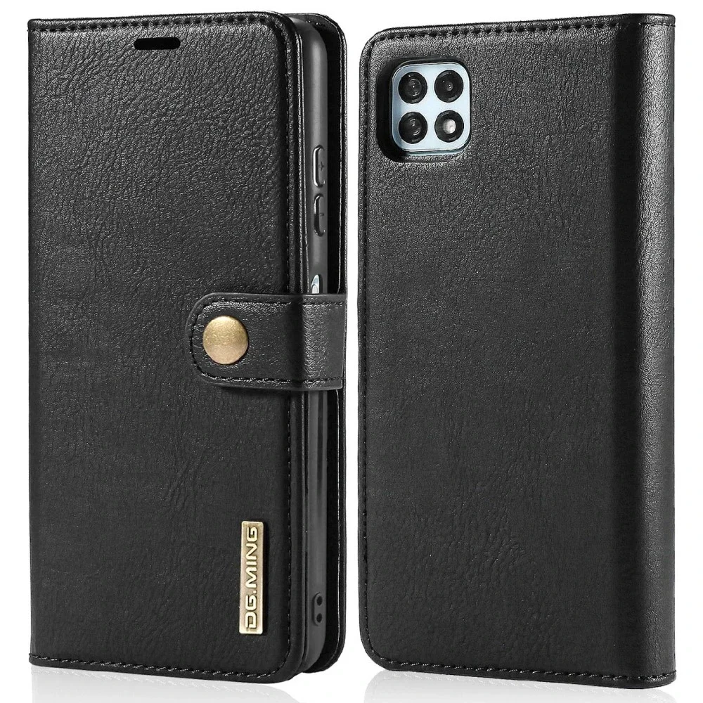 DG.MING Samsung Galaxy A22 5G Lommeboketui med avtakbart deksel, Black DG.MING Samsung Galaxy A22 5G Lommeboketui med avtakbart deksel, Black