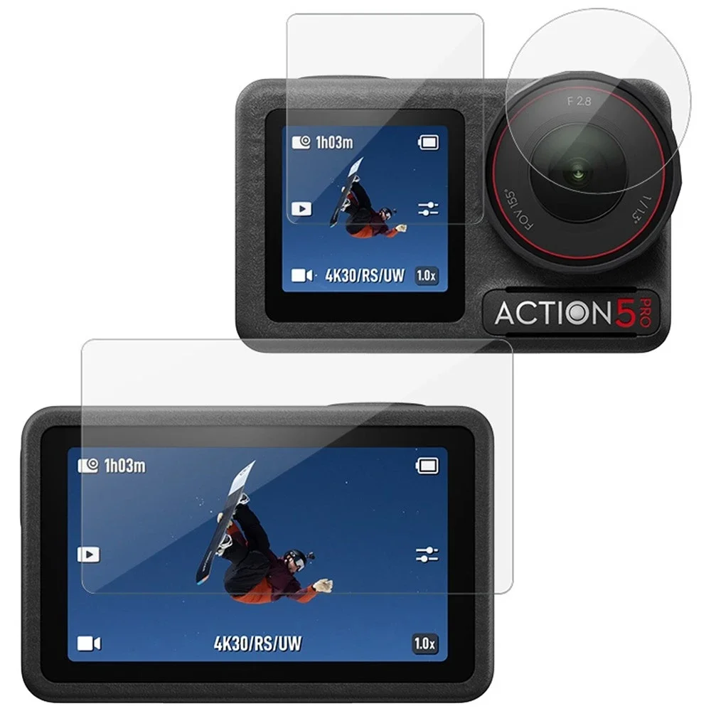 Imak DJI Osmo Action 5 Pro Black Heltdekkende Skjermbeskytter + Linseskjerm i Glass Imak DJI Osmo Action 5 Pro Black Heltdekkende Skjermbeskytter + Linseskjerm i Glass