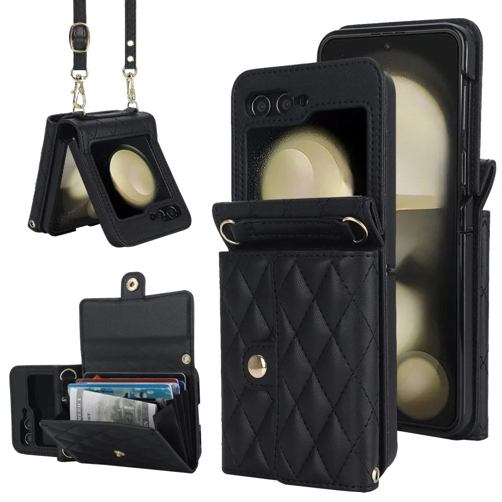 Samsung Galaxy Z Flip 7 FE Quilted lommebokdeksel med RFID-beskyttelse Svart Samsung Galaxy Z Flip 7 FE Quilted lommebokdeksel med RFID-beskyttelse Svart