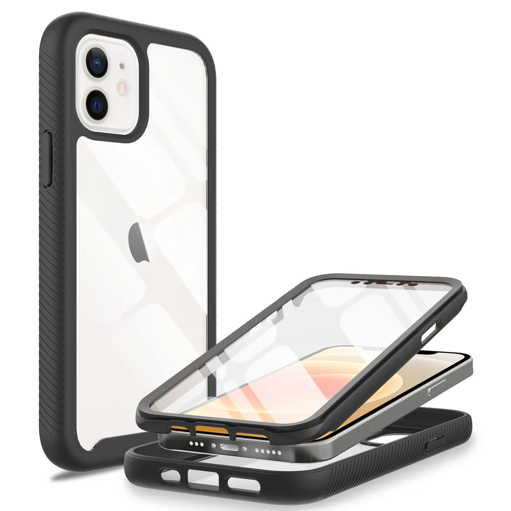 Mobique iPhone 12/iPhone 12 Pro Deksel Full Protection, Svart