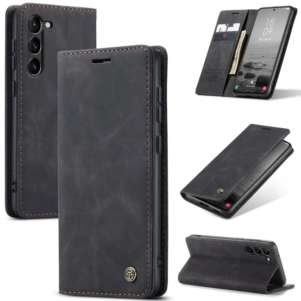 CaseMe Samsung Galaxy S24 Slankt lommeboketui, Svart CaseMe Samsung Galaxy S24 Slankt lommeboketui, Svart