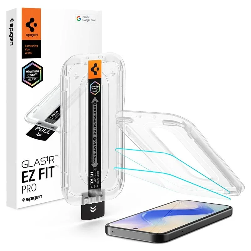 Spigen Google Pixel 10a Skjermbeskytter med monteringsramme (2-pack) GLAS.tR EZ Fit Spigen Google Pixel 10a Skjermbeskytter med monteringsramme (2-pack) GLAS.tR EZ Fit