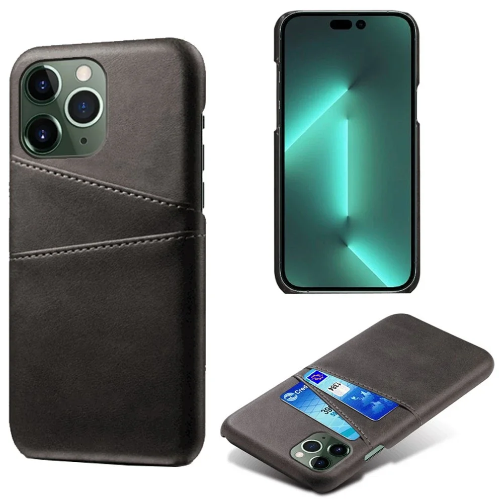 tectTech iPhone 16 Pro Stilig deksel med 2 kortlommer, Svart